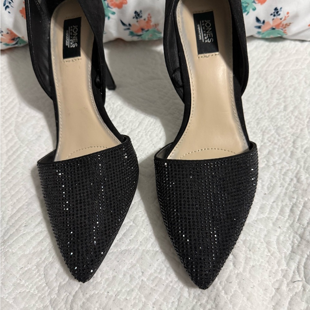 Jones New York Black Glitter Heels